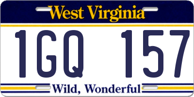 WV license plate 1GQ157