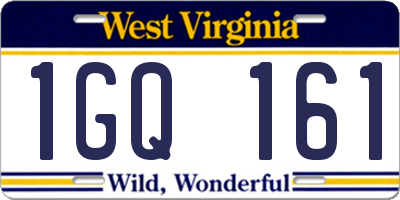 WV license plate 1GQ161