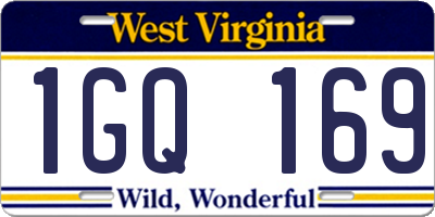 WV license plate 1GQ169