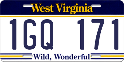 WV license plate 1GQ171