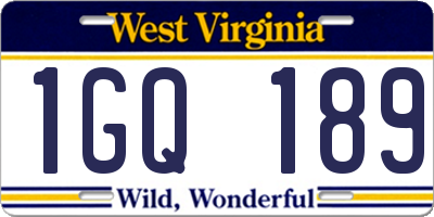 WV license plate 1GQ189
