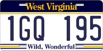 WV license plate 1GQ195