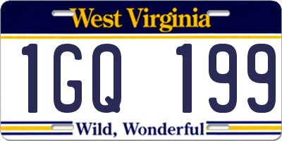 WV license plate 1GQ199
