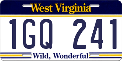 WV license plate 1GQ241