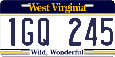 WV license plate 1GQ245