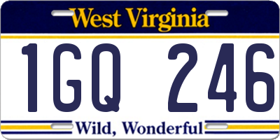 WV license plate 1GQ246