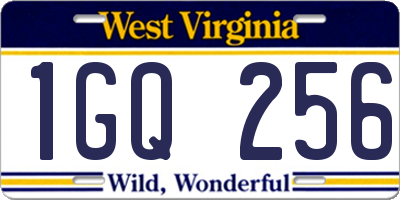 WV license plate 1GQ256