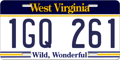 WV license plate 1GQ261