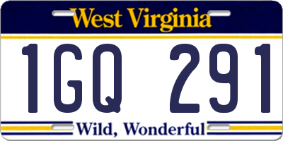 WV license plate 1GQ291