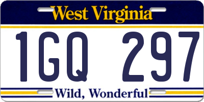 WV license plate 1GQ297