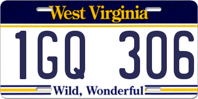 WV license plate 1GQ306