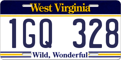 WV license plate 1GQ328