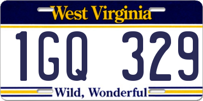 WV license plate 1GQ329