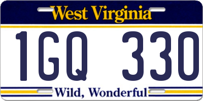 WV license plate 1GQ330