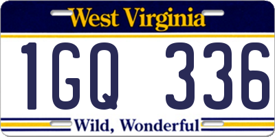 WV license plate 1GQ336