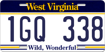 WV license plate 1GQ338