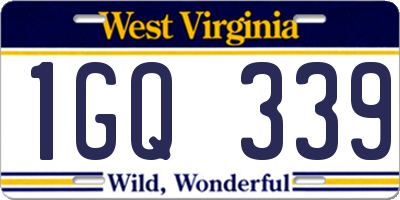 WV license plate 1GQ339