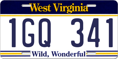 WV license plate 1GQ341