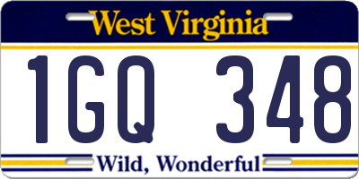 WV license plate 1GQ348