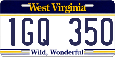 WV license plate 1GQ350