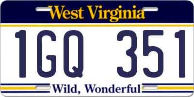WV license plate 1GQ351