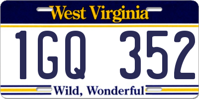 WV license plate 1GQ352