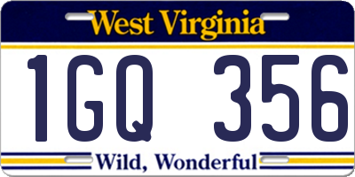 WV license plate 1GQ356