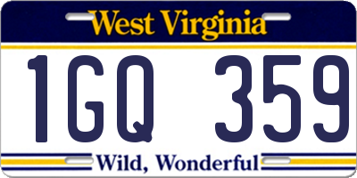 WV license plate 1GQ359