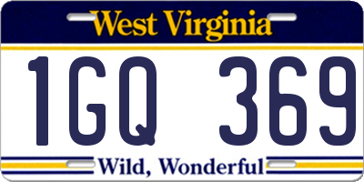 WV license plate 1GQ369