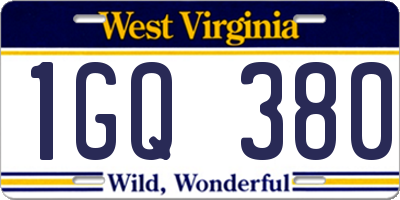 WV license plate 1GQ380
