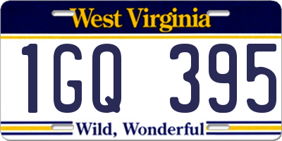 WV license plate 1GQ395