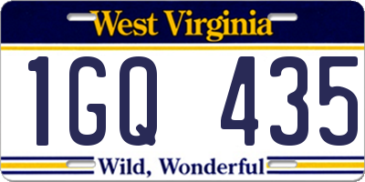 WV license plate 1GQ435