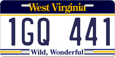 WV license plate 1GQ441