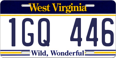 WV license plate 1GQ446