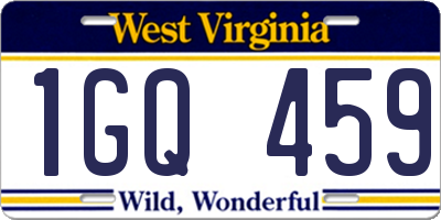 WV license plate 1GQ459