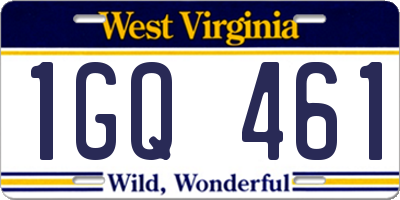 WV license plate 1GQ461