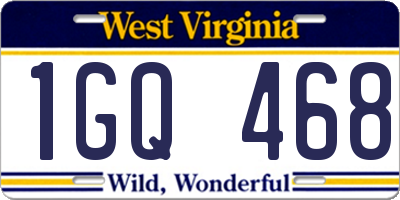 WV license plate 1GQ468
