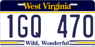 WV license plate 1GQ470