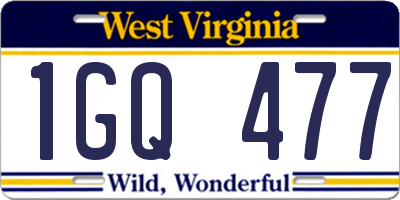 WV license plate 1GQ477