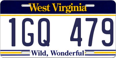 WV license plate 1GQ479