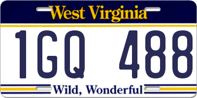 WV license plate 1GQ488