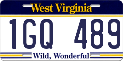 WV license plate 1GQ489