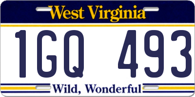 WV license plate 1GQ493