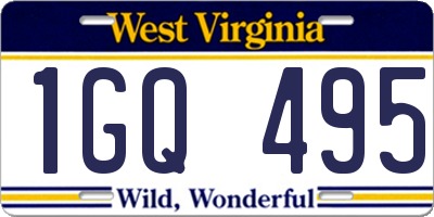 WV license plate 1GQ495