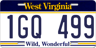 WV license plate 1GQ499