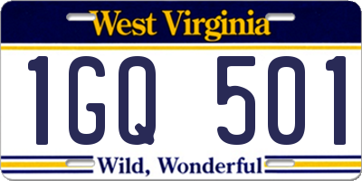 WV license plate 1GQ501