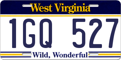 WV license plate 1GQ527