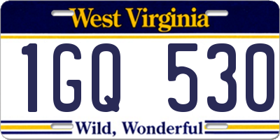 WV license plate 1GQ530