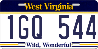 WV license plate 1GQ544
