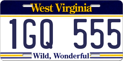 WV license plate 1GQ555